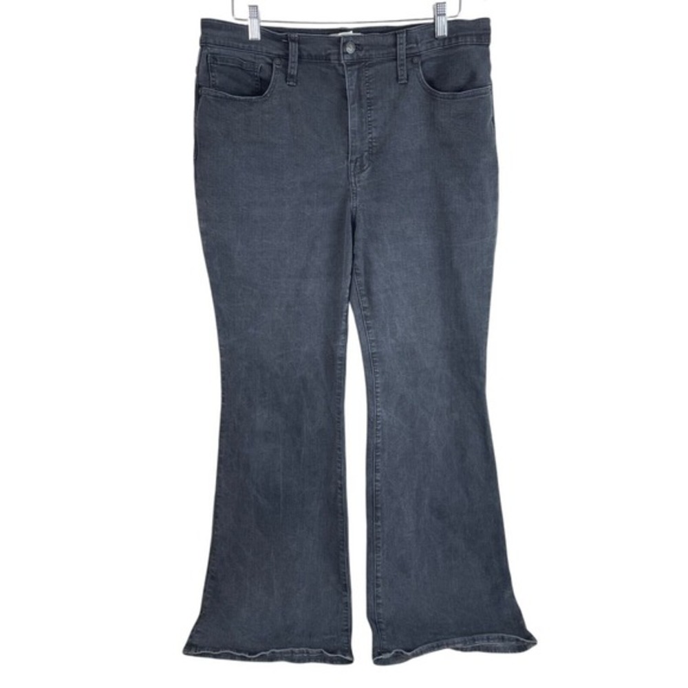 Madewell Womens Skinny Flare Jeans Size 32 Black Frost Dark Wash Denin Stretch